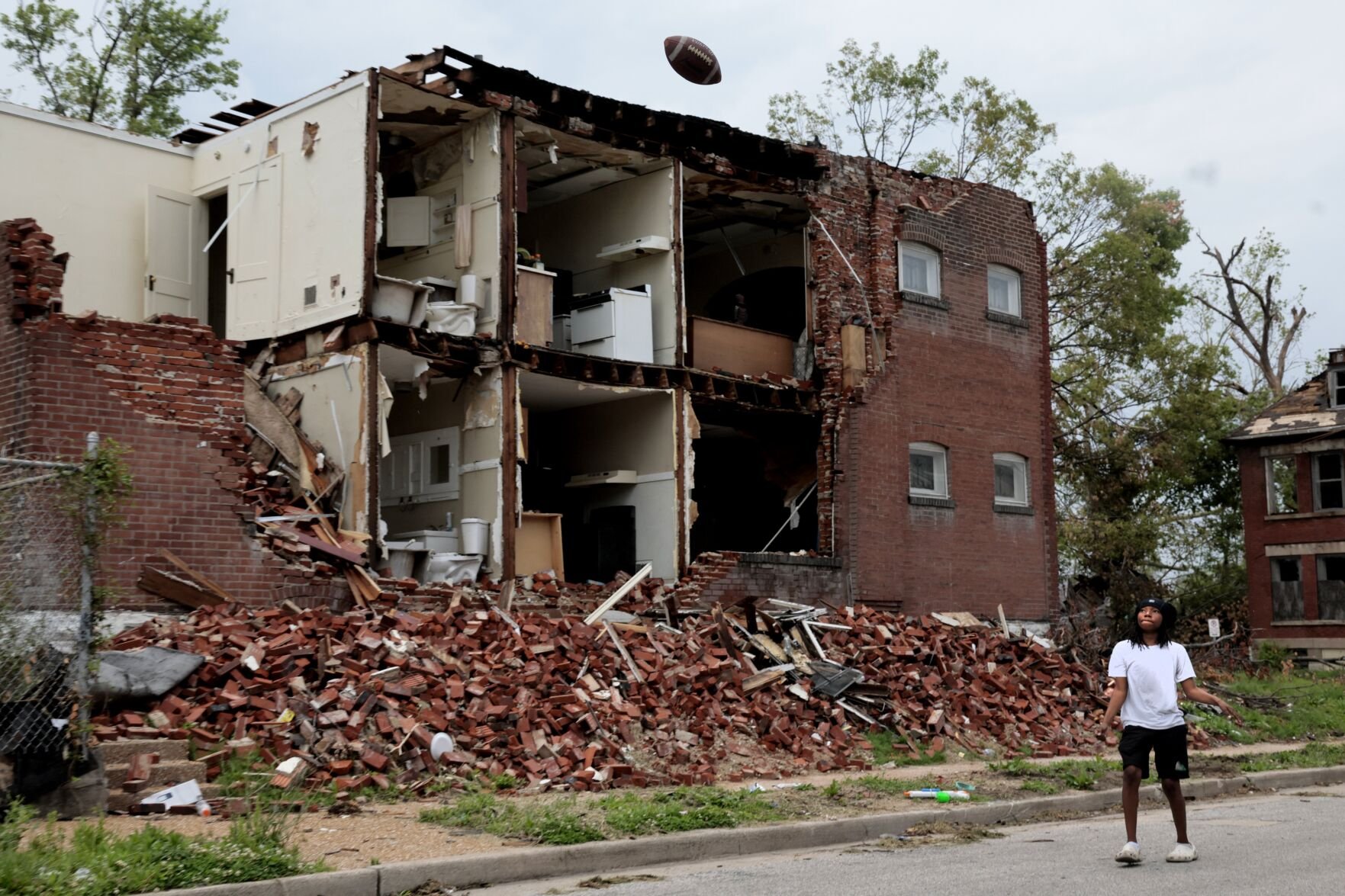 Tornado-damaged buildings continue to deteriorate